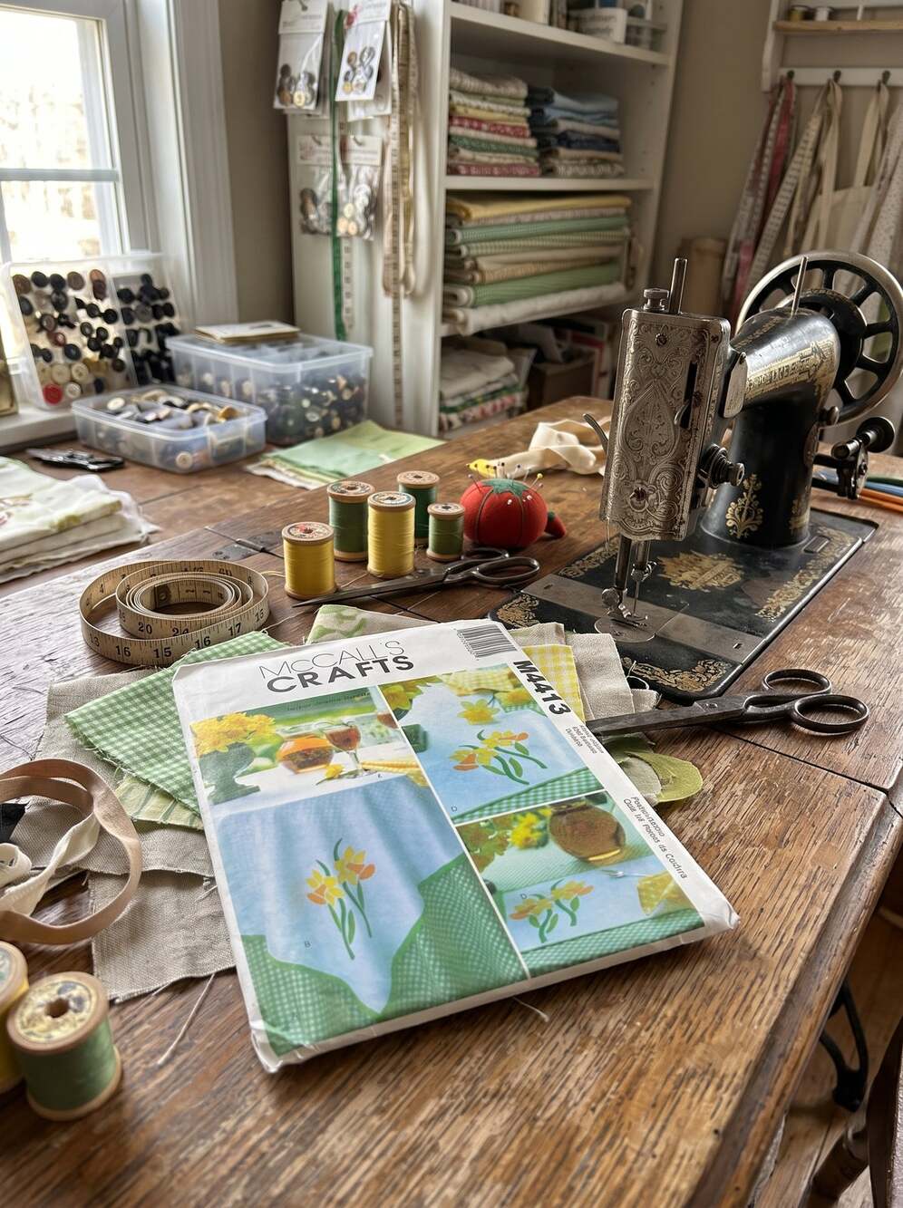 McCall's Daffodil Applique Tablecloth Table Runner Placemat Napkins Pattern